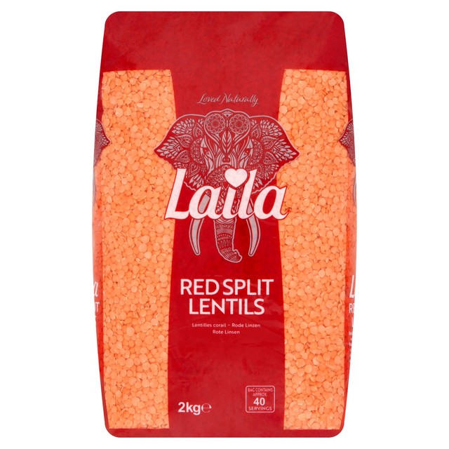 Laila Red Split Lentils 2kg, UK version