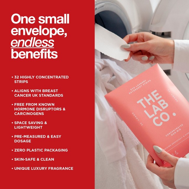 The Lab Co. non-bio laundry sheets energising scent 32 loads (British brand)