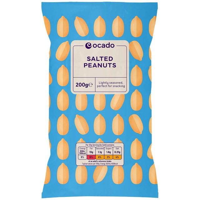 Ocado Salted Peanuts Roasted Snack 200g, imported from the UK