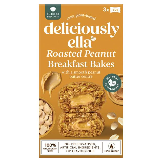 Deliciously Ella Roasted Peanut Breakfast Bakes with a Smooth Peanut Butter Centre 150g