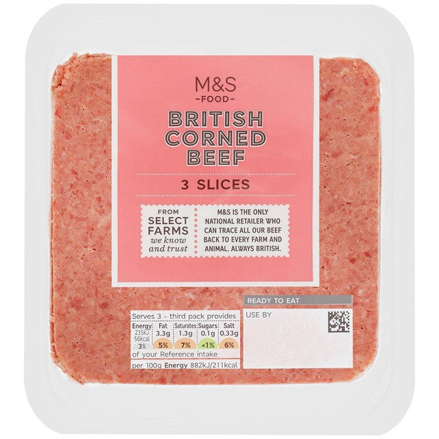 M&S British corned beef slices 80g, imported from the UK