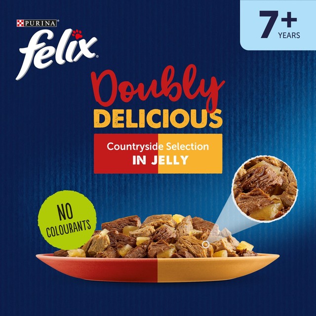 Felix 7+ cat food countryside jelly selection 12x85g - British product