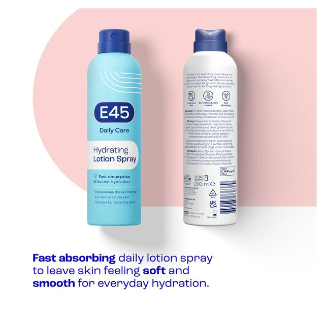 E45 Daily Moisturiser Spray Dry Sensitive 200ml - British product