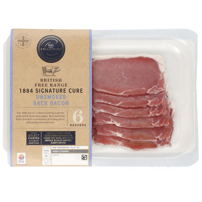 M&S Collection British Free Range Dry Cured Unsmoked Back Bacon 240g