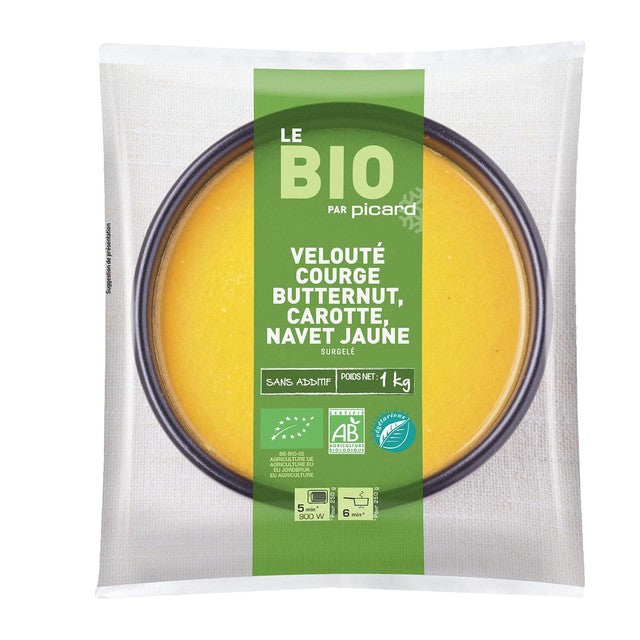 Picard organic butternut carrot and yellow turnip soup, imported from the UK
