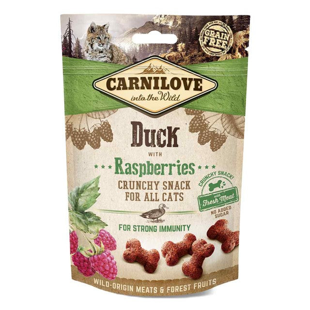 Carnilove Duck with Raspberries cat treats 50g - British product