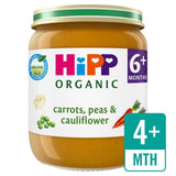 HiPP Organic carrots, peas & cauliflower baby food jar 125g, UK version