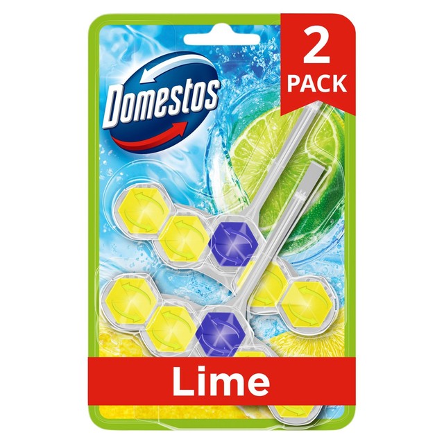Domestos lime toilet rim block duo pack - British product