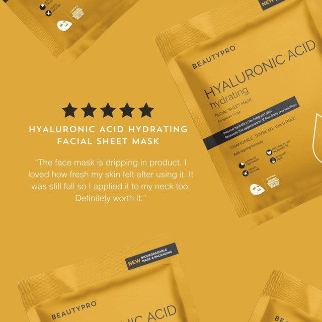 Beauty Pro Hyaluronic Acid Hydrating Facial Sheet Mask - British product