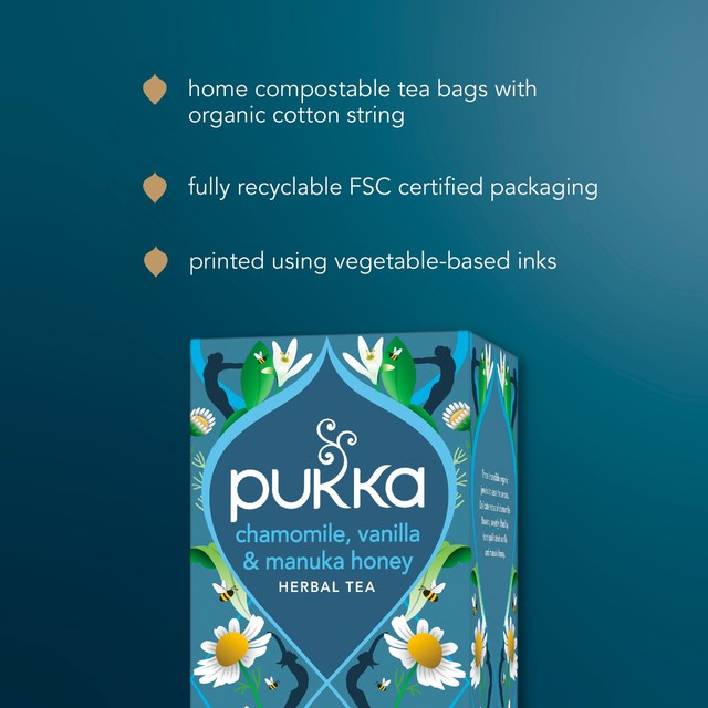 Pukka chamomile vanilla honey tea 20 bags, imported from the UK