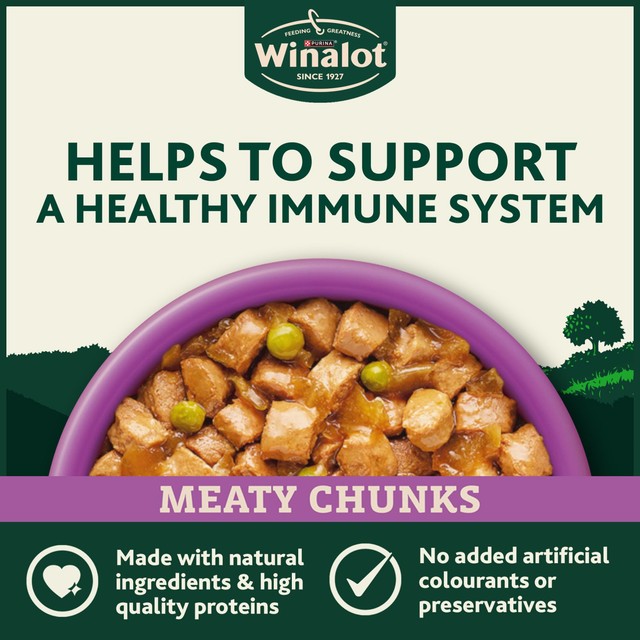 Winalot meaty chunks mixed in jelly wet dog food 80 x 100g (British brand)
