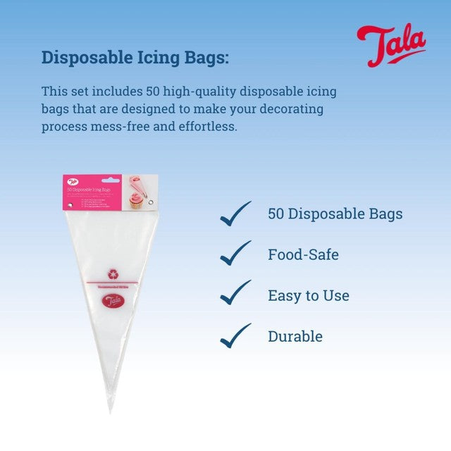 Tala disposable recyclable icing bags 50 pack (British brand)