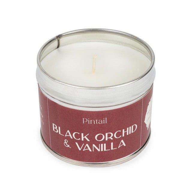 Pintail Black Orchid & Vanilla tin candle 225g, imported from the UK