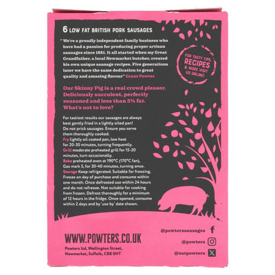 M&S Powter's Skinny Pig Low Fat British Pork Sausages 400g- Buy online at McGrocer