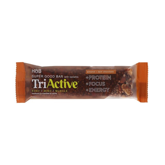 Holland & Barrett TriActive Super Good Bar almond and dark chocolate 50g (British brand)
