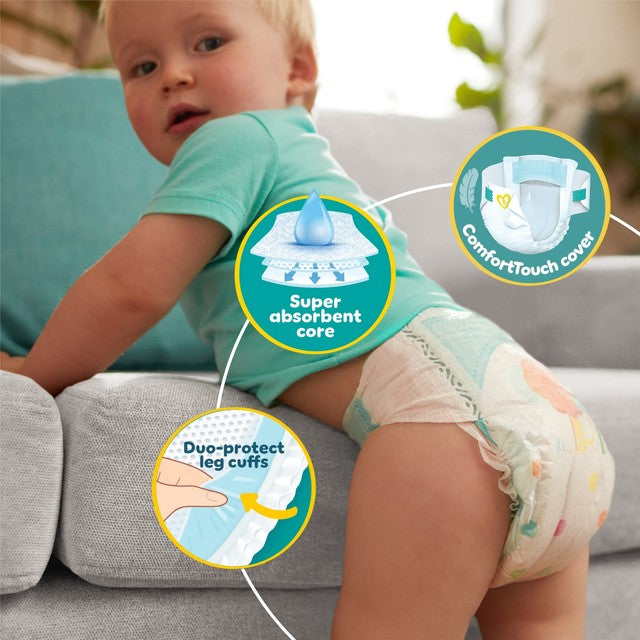 Pampers Baby-Dry Nappies Size 8 (17kg+) Essential Pack (British brand)