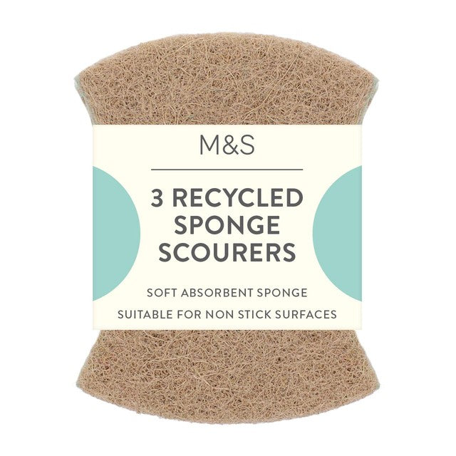 M&S recycled sponge scourers 3 per pack, imported from the UK
