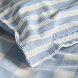 M&S cotton gingham bedding set in blue for single bed, imported from the UK