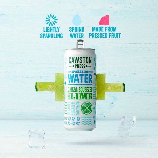 Cawston Press Lime Sparkling Water, imported from the UK