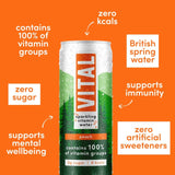 Vital peach sparkling vitamin water 4 x 330ml (British brand)