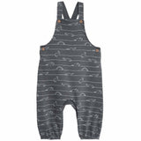 M&S Dino jersey dungarees with T-shirt set, Carbon 9-12 months, imported from the UK