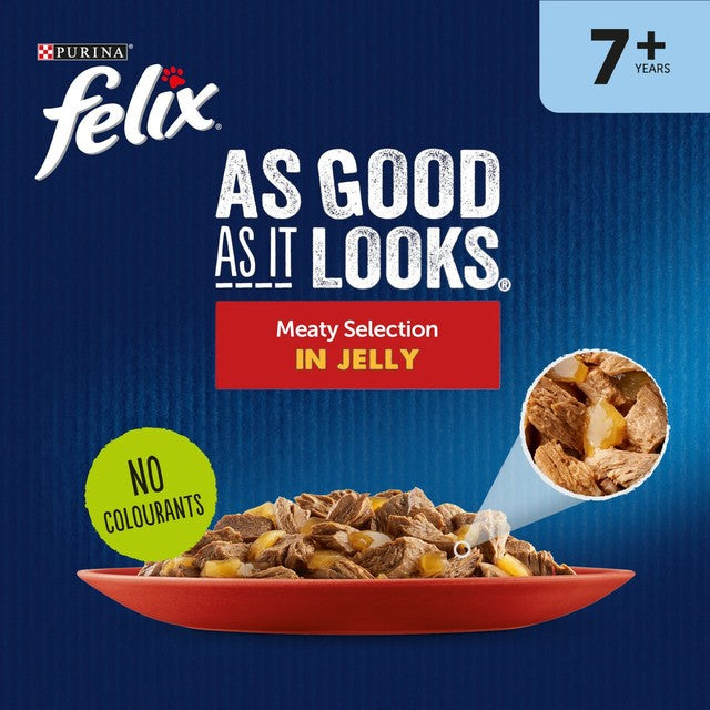 Felix senior cat food meat in jelly 12 x 85g - British product