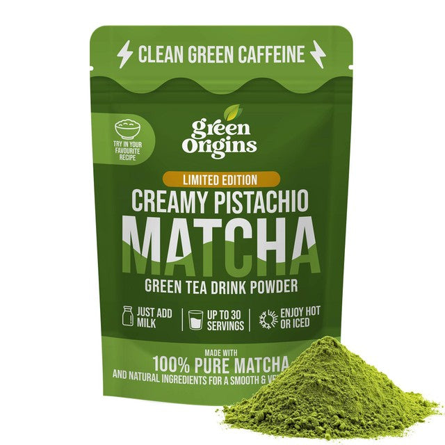 Green Origins matcha drink powder creamy pistachio 75g, UK version