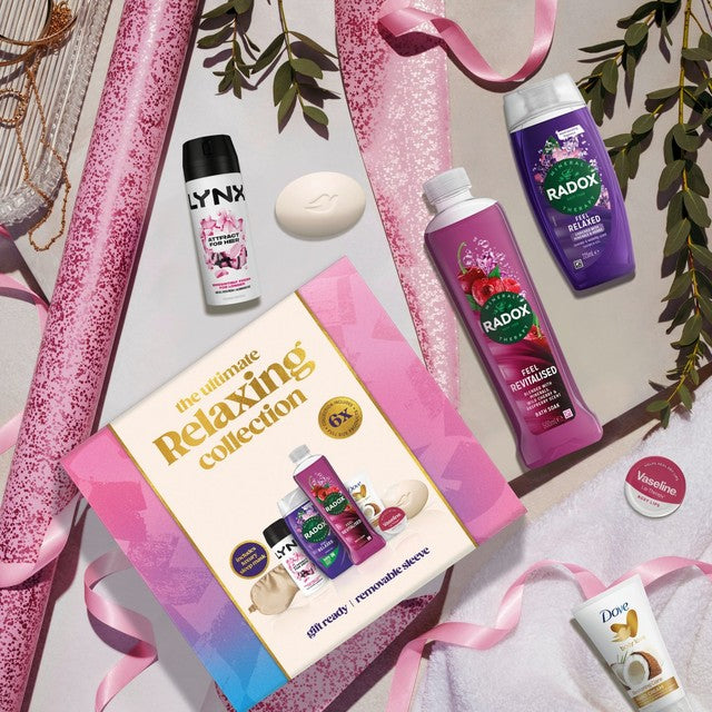 The Ultimate Relaxing Collection gift set with LYNX, Radox, Dove, Vaseline products (British brand)