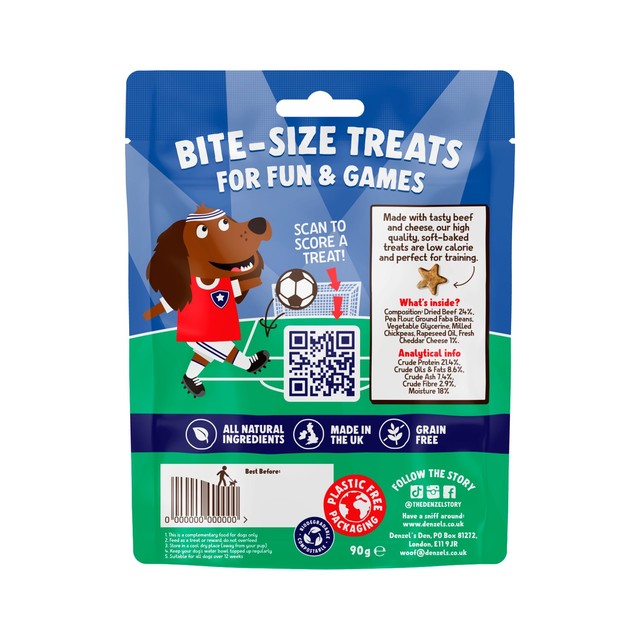 Denzel's Footy Stars grain-free dog treats - British product