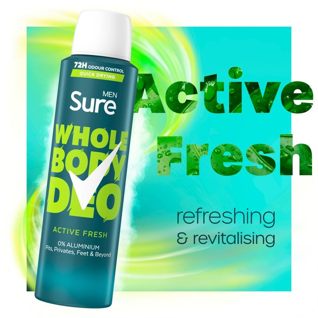 Sure Men Active Fresh deodorant spray 150ml (British brand)