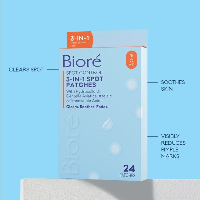 Biore Spot Control 3-in-1 Acne Spot Patches 24 Pack - British product