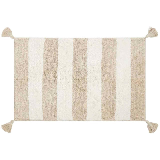 M&S pure cotton striped bath mat natural, imported from the UK