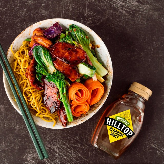 Hilltop Honey organic blossom honey 340g, UK version