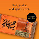 St Pierre Pre-Cut Brioche Hot Dog Rolls 4 Pack (British brand)