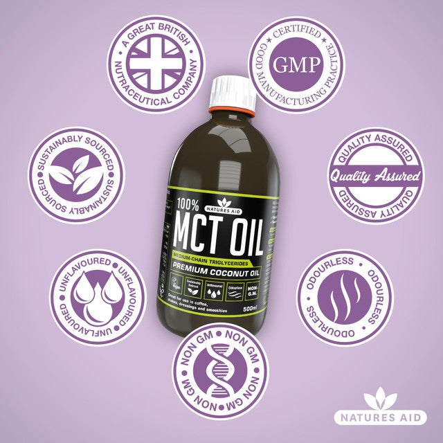 Natures Aid MCT oil 500ml, imported from the UK