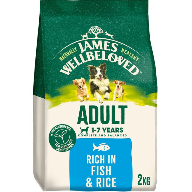James Wellbeloved adult dry dog food Fish & Rice 2kg, UK version