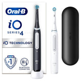 Oral-B iO4 Black & White electric toothbrush duo pack, imported from the UK