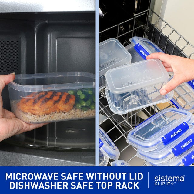 Sistema Klip It Plus food container starter pack 6 piece set (British brand)