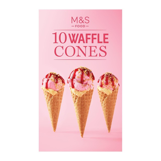 M&S continental style waffle cones 120g, imported from the UK