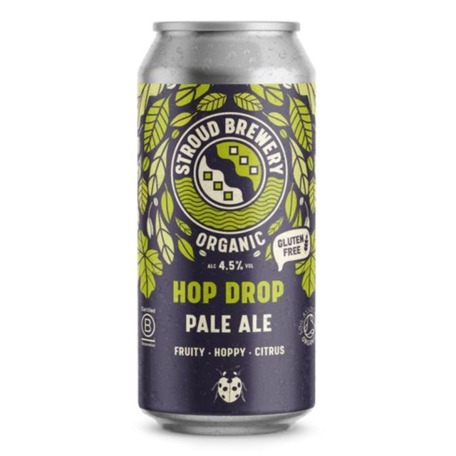 Stroud Brewery Hop Drop organic pale ale beer 440ml (British brand)