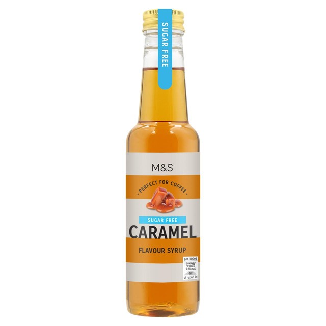 M&S sugar free caramel flavour syrup 250ml, imported from the UK