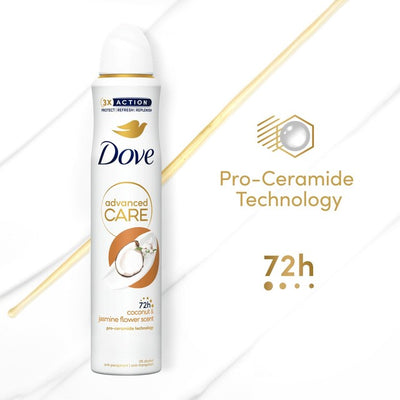 M&S Dove Advanced Care Coconut & Jasmine Women's Anti-Perspirant Deodorant Spray 200ml- Buy online at McGrocer