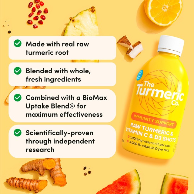 The Turmeric Co. Raw Turmeric Vitamin C & D3 Shot 420ml (British brand)