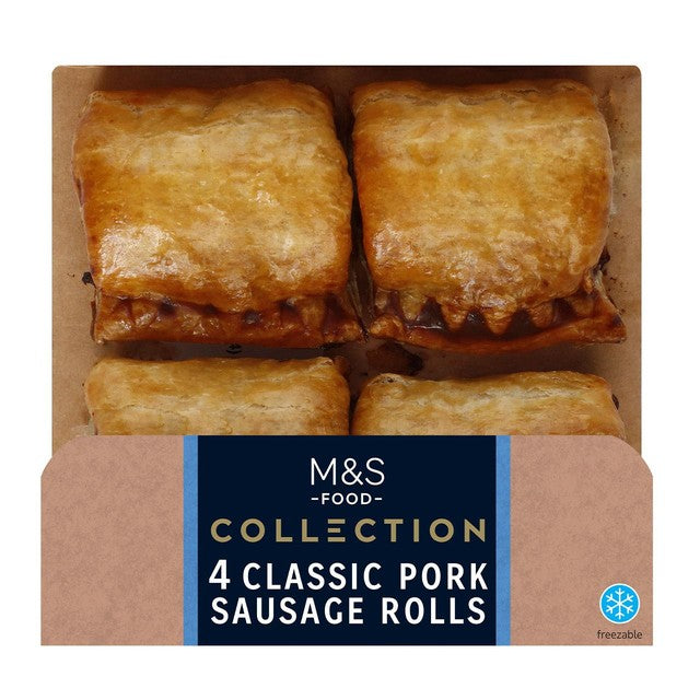 M&S classic pork sausage rolls 188g, imported from the UK