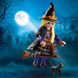 Playmobil Witch with Cat toy figure, imported from the UK