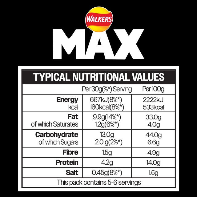 Walkers Max jalapeno and cheese flavour coated peanuts 175g (British brand)