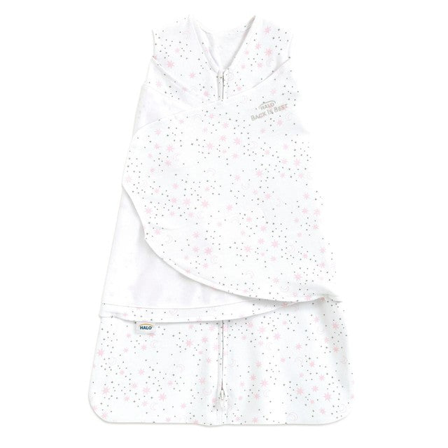 Halo SleepSack baby swaddle Midnight Moons Pink 0-3 mths, UK version