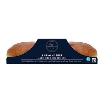 Pains à Burger Briochés M&S Enrichis d'Œufs, Beurre et Crème Coagulée 2 par paquet