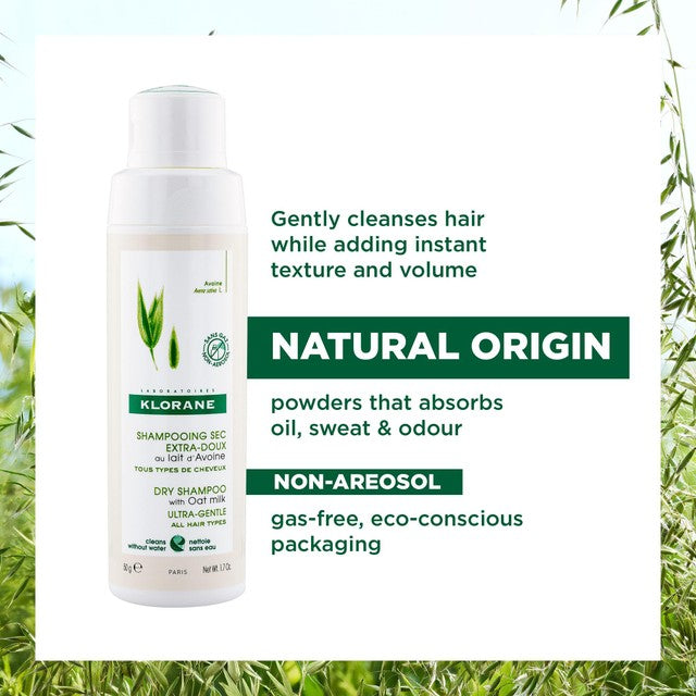 Klorane dry shampoo with oat milk 50g, UK version