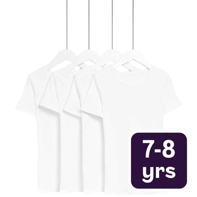 M&S M&S Unisex Kortermede Bomullsvester Hvit for Barn 7-8 Å - Kjøp online hos McGrocer